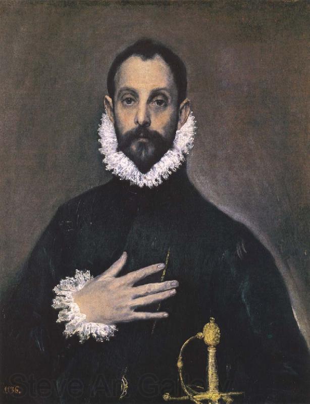 El Greco Nobleman with his Hand on his chest France oil painting art
